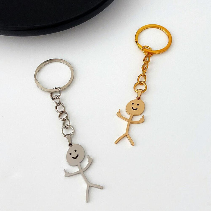 Funny Middle Finger Stickman Keychain