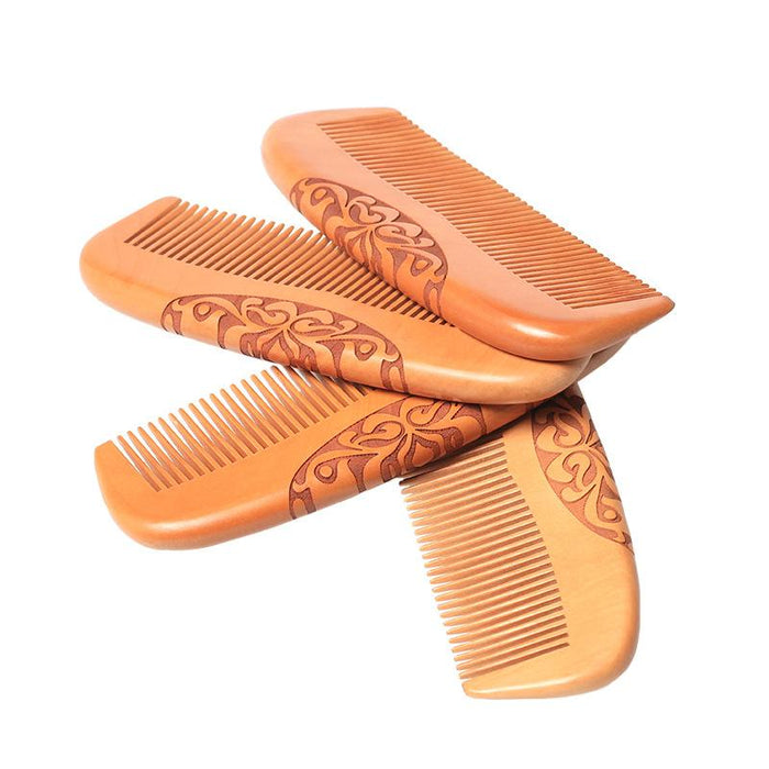 50Pcs Handmade Double-sided Carved Solid Wooden Comb