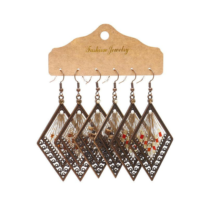 3 pairs/set Earrings Bohemian Style Jewelry X0X36207