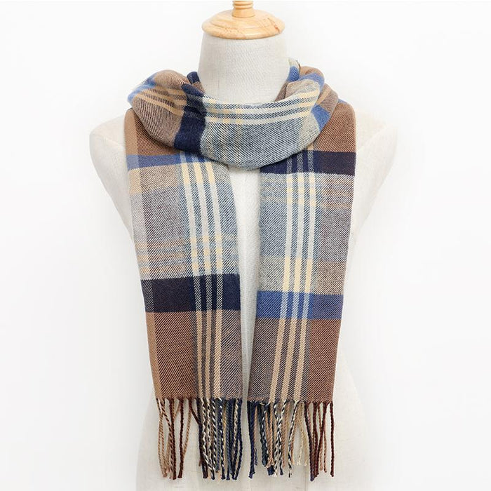 Winter Tassel Lattice Warm Scarves