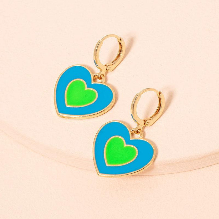 New Simple Fashion Drip Oil Love Earrings