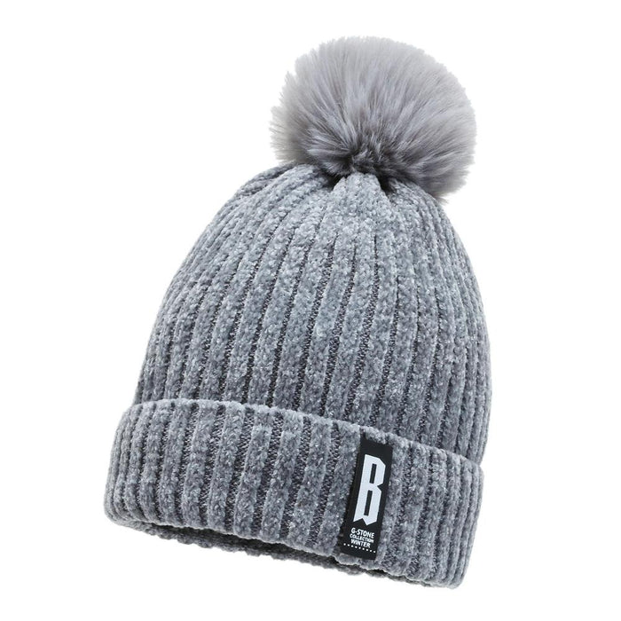 Winter Hats for Woman Thicker Beanies Chenille Ball Knitted Cap