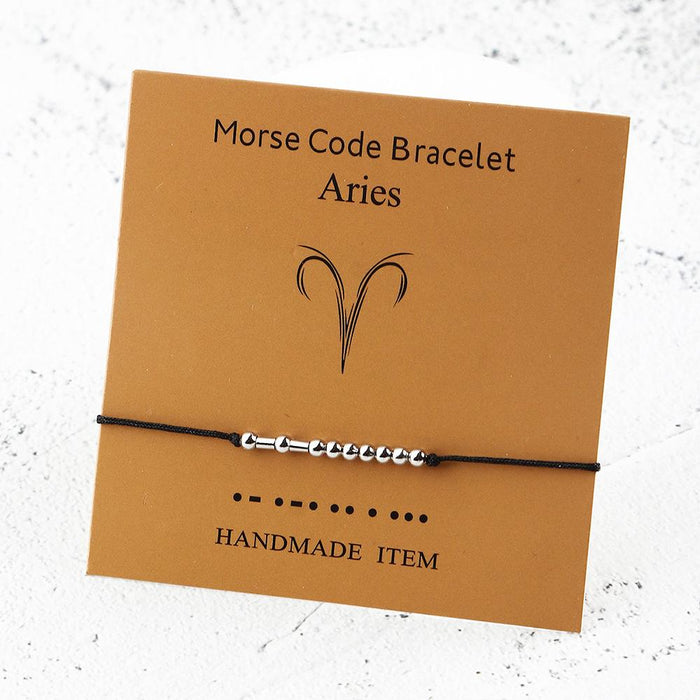 Twelve Constellations Morse Code Bracelet With Card