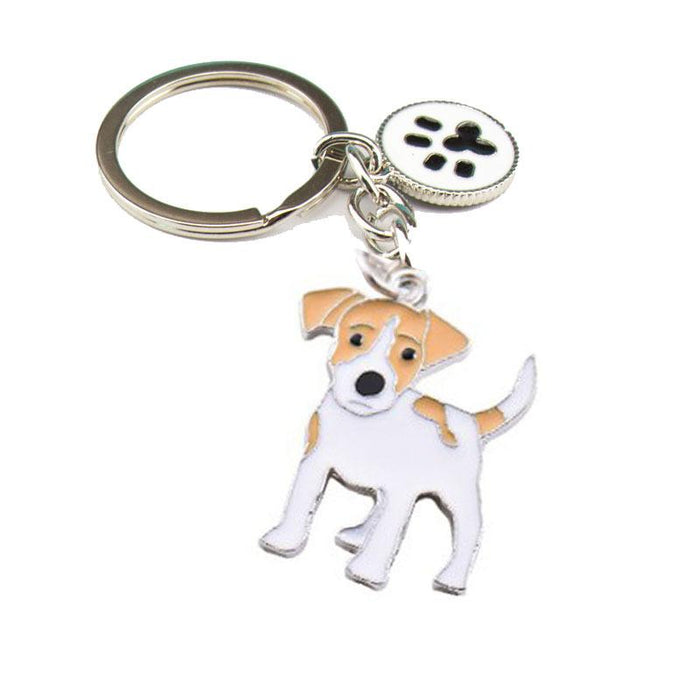 Multicolor Pet Dog Painted Zinc Alloy Keychain
