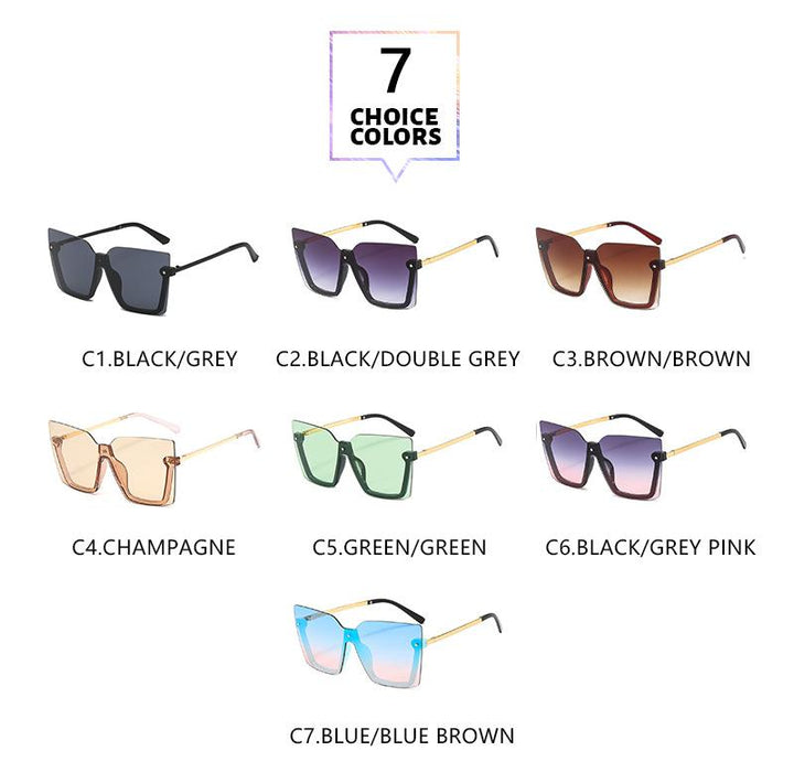 Lower half frame one piece Sunglasses