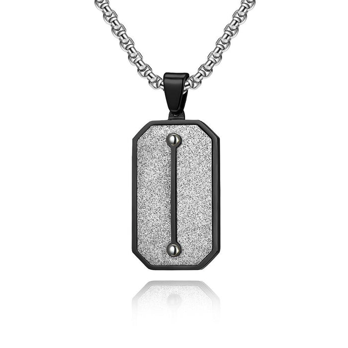 Creative Hexagonal Emery Stainless Steel Pendant Necklace