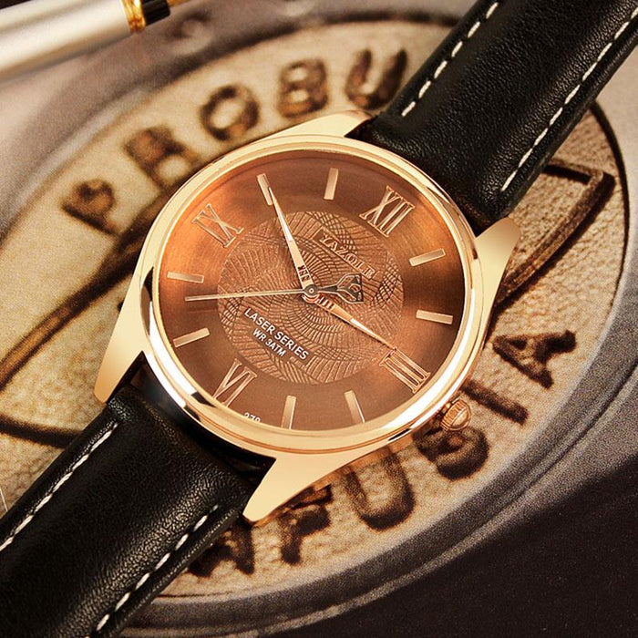 Yazole Mens Watches Top Brand Luxury Unique Designer Quartz Business Gentlemen Clock
