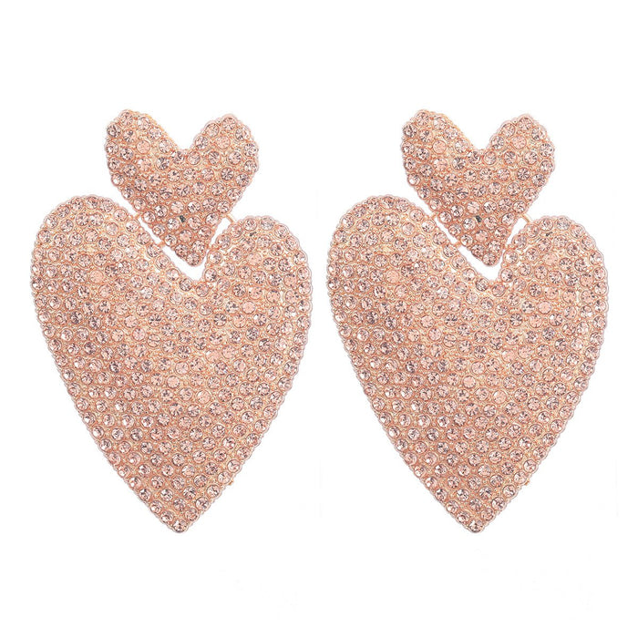 Love Multi-layer Simple Bohemian Women's Earrings Inlaid Rhinestone