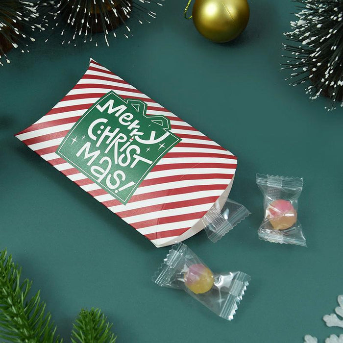 50Pcs Christmas Pillow Shape Candy Box