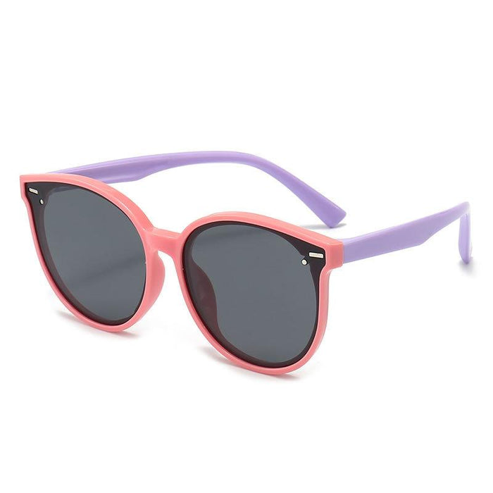 Children's Silicone Polarized Sunglasses round large frame