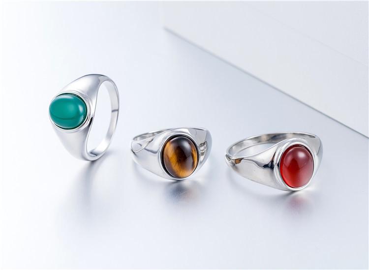 Fashion Simple Opal Women's Titanium Steel Ring