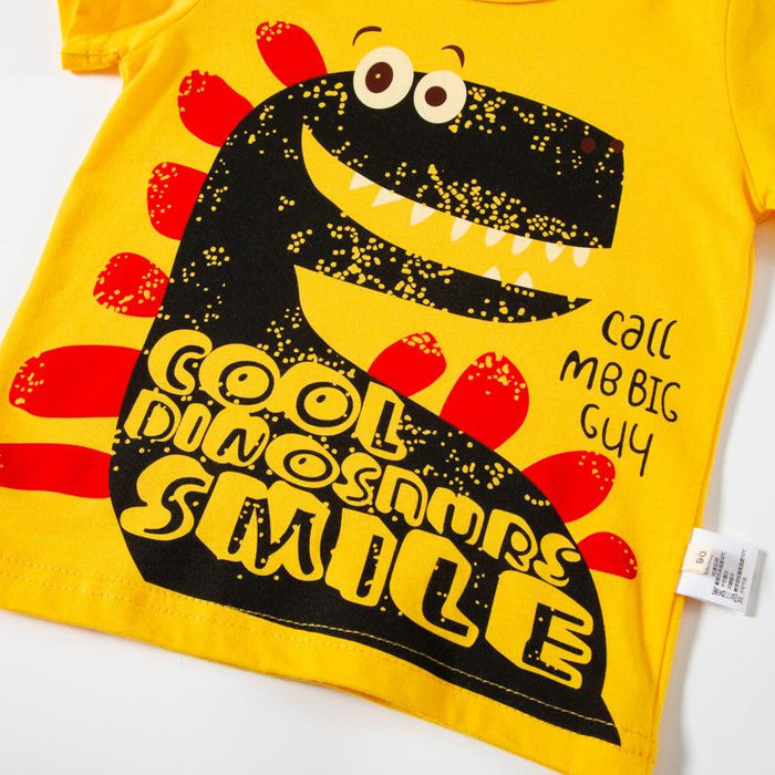 Children's cartoon dinosaur short sleeve T-shirt