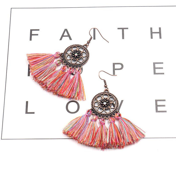 Fashion Creative Bohemian Scalloped Tassel Earrings