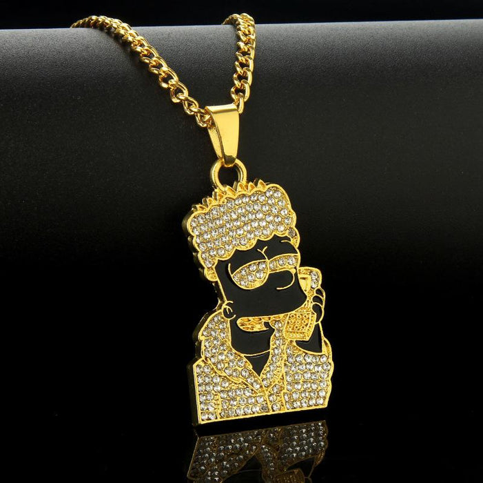 Punk Hip-hop Letter Full Diamond Necklace