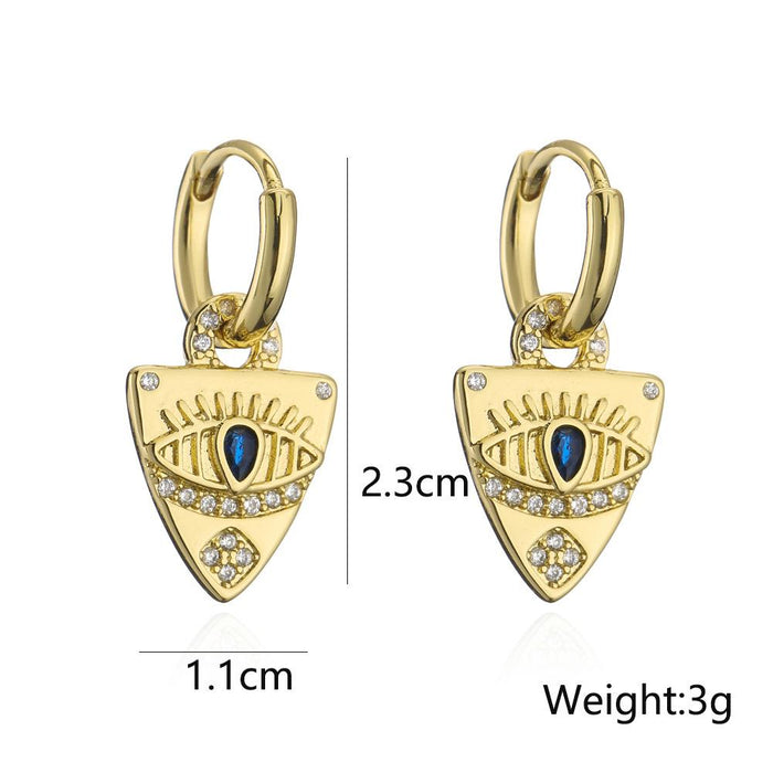 New Gold Color Zircon Devil's Eye Women's Earrings