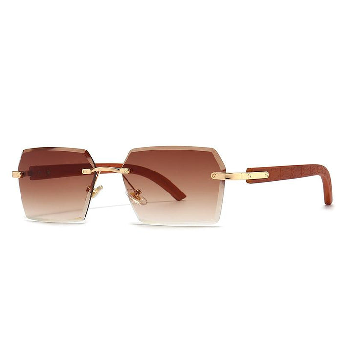 Men's and women's small frame personalized metal rimless Sunglasses