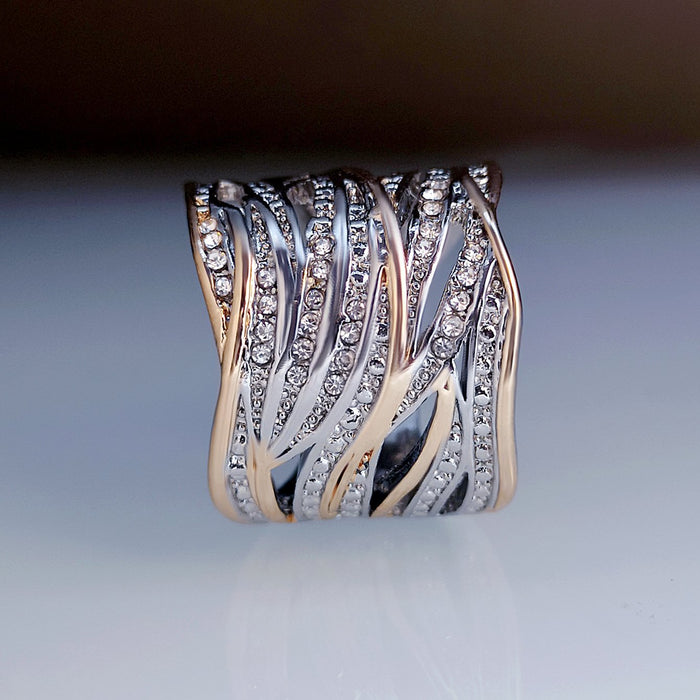 NewZircon Wound Multi-layer Two-color Ring