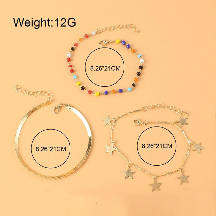 New Golden Lightning Star Pendant Women's Foot Chain