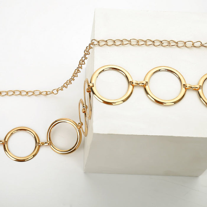 Simple Retro Geometric Round Women's Waist Chain