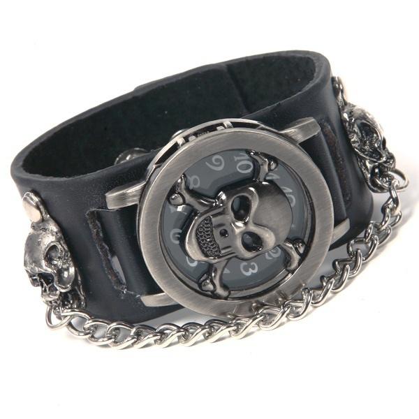 Men's Skull Watch Clamshell Creative Wristwatch Men Bracelet Watches