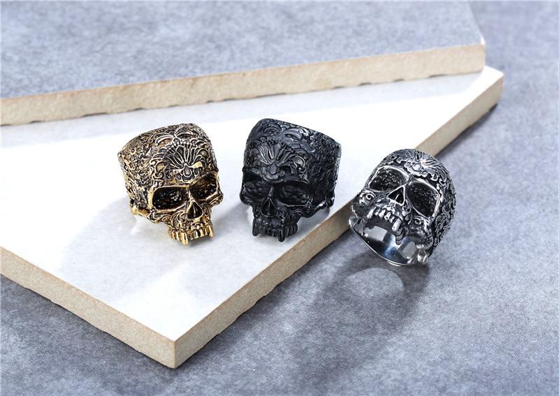 High Quality Personality Retro Rock Band Skull Titanium Steel Ring