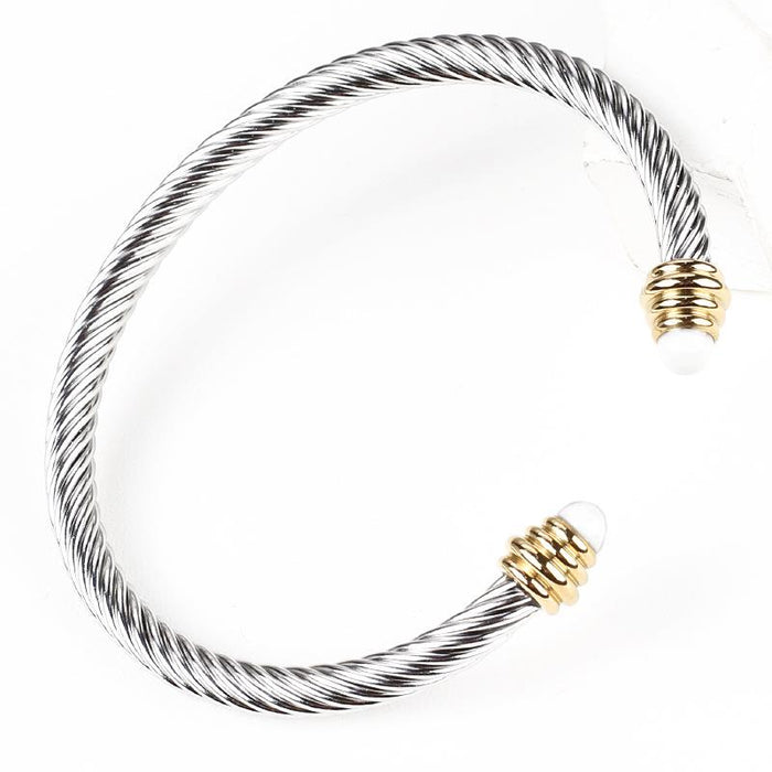 Titanium Steel Cable Bracelet Elastic Twist C Shape Bracelet Bangle