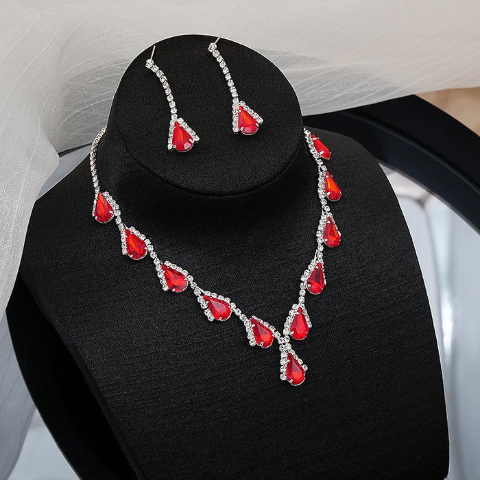 New Necklace Set Clavicle Chain Earrings Two-piece Set