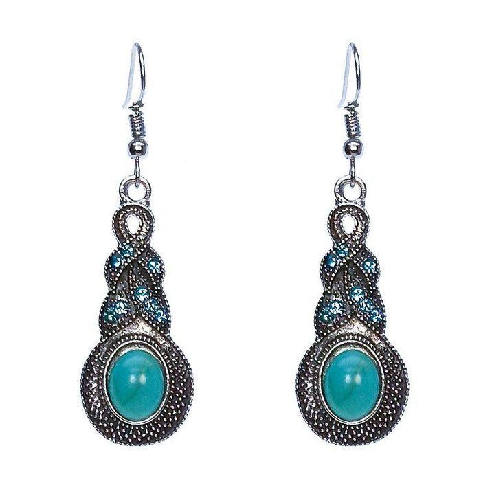 Women's Vintage Boho Greenstone Earrings