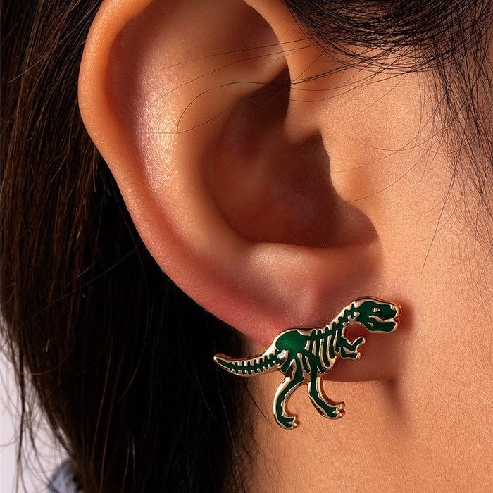 Fashion Enamel Personality Dinosaur Earrings
