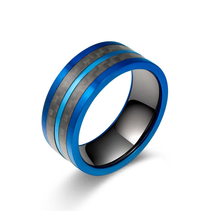 Fashion Carbon Fiber Two-color Ring Men's Accessories