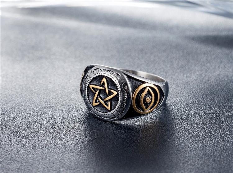 Five-pointed Star Men's Titanium Steel Ring