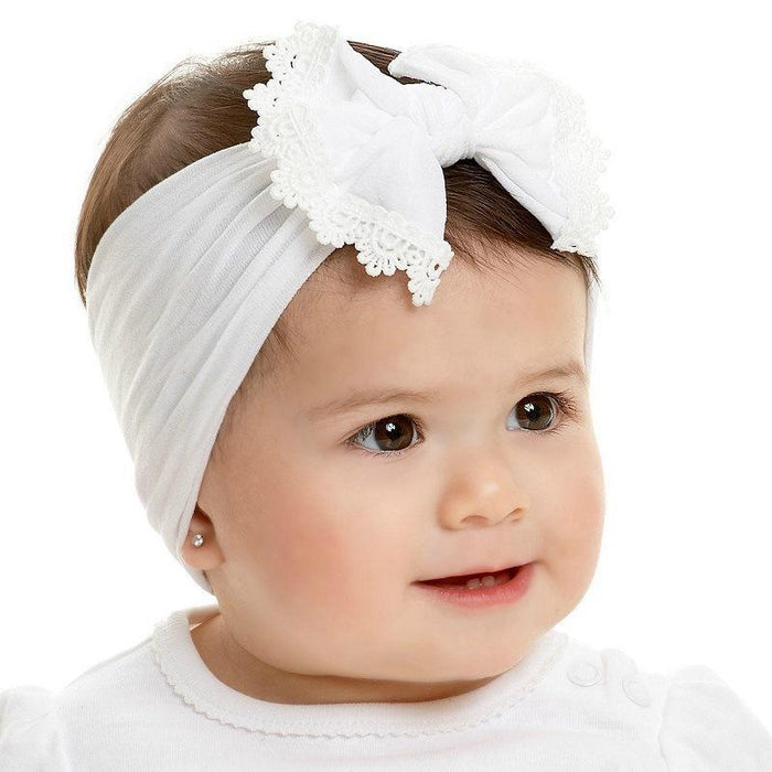 Nylon Children's Hair Band Soft Silk Stockings Baby Headband Lace Bow Hair Ornament