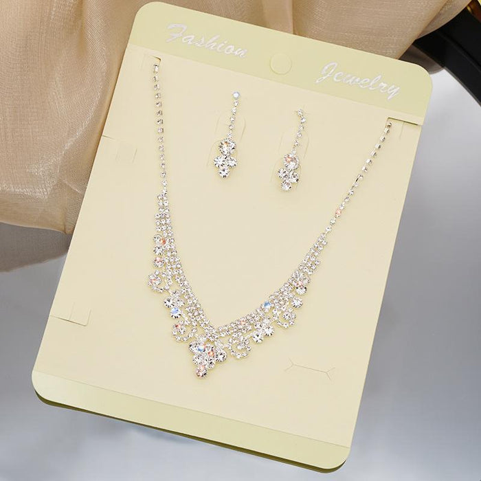 New Fashion Female Jewelry Rhinestone Necklace Earring Set
