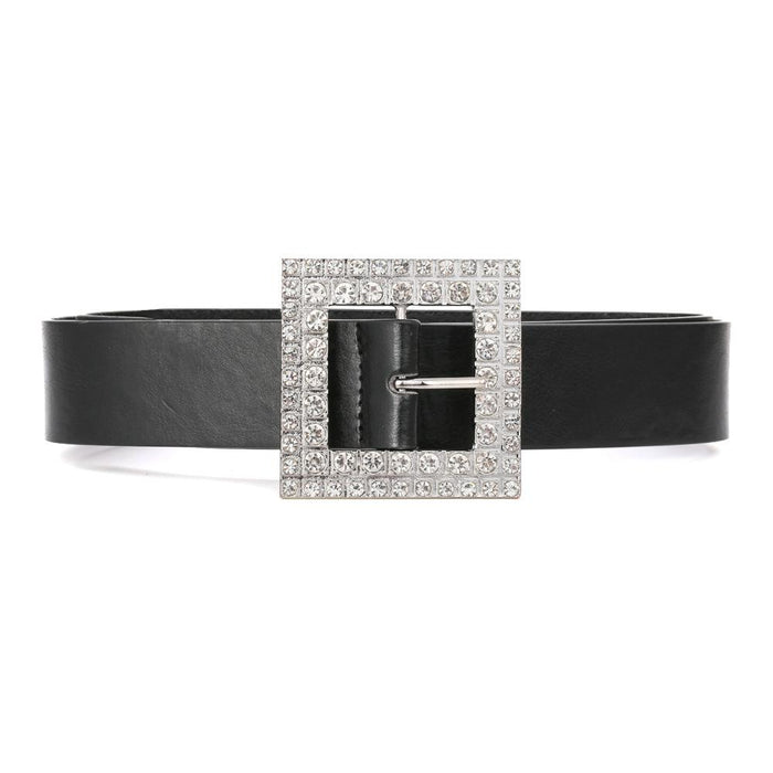 Square alloy diamond inlaid PU belt