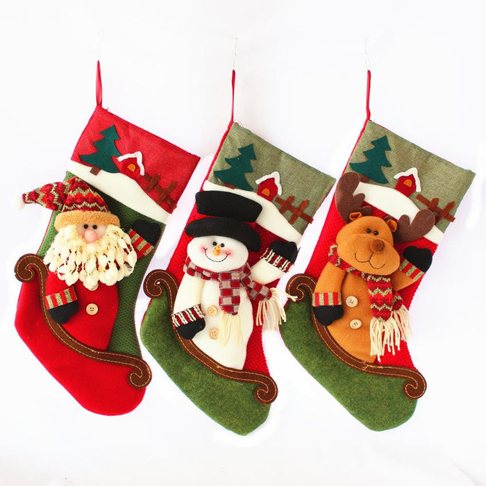 Christmas Large Socks Gift Bag Ornament Decoration