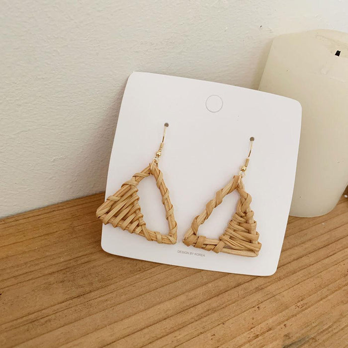 Bohemian Long Handmade Rattan Tassel Earrings