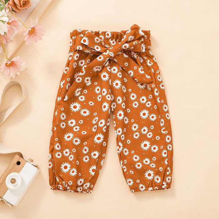 Summer Infant Flower Jumpsuit + Pants + Headband 3pcs Set