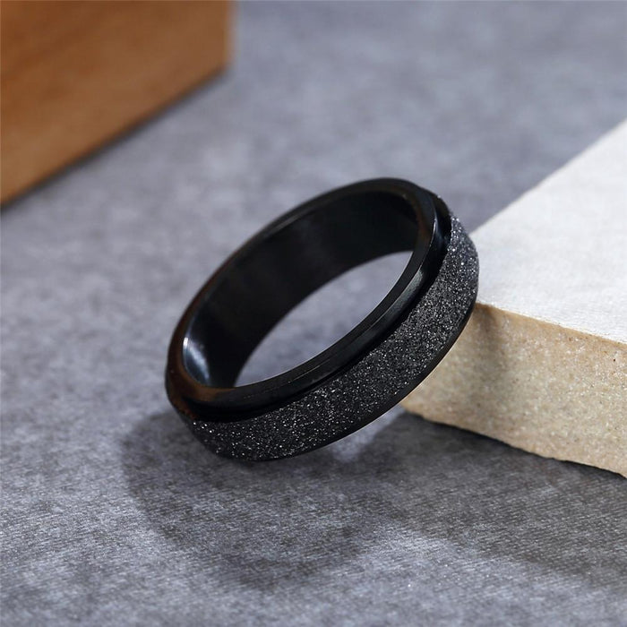 Fashion Simple Double-layer Rotating Titanium Steel Ring