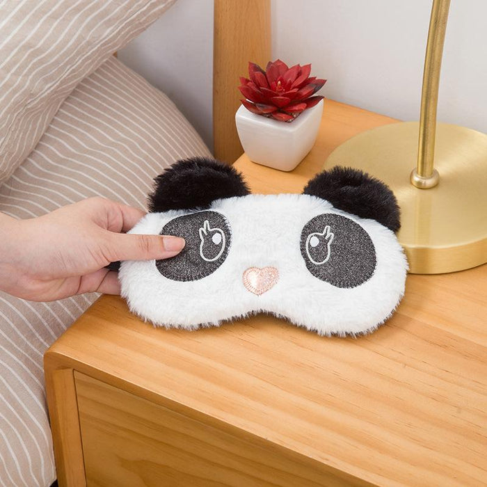 Cute Cartoon Plush Sleeping Panda Sloth Embroidery Eye Mask