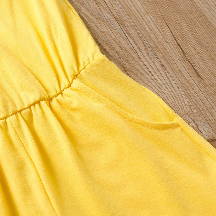 Solid colour lotus leaf collar Jumpsuit sleeveless Jumpsuit