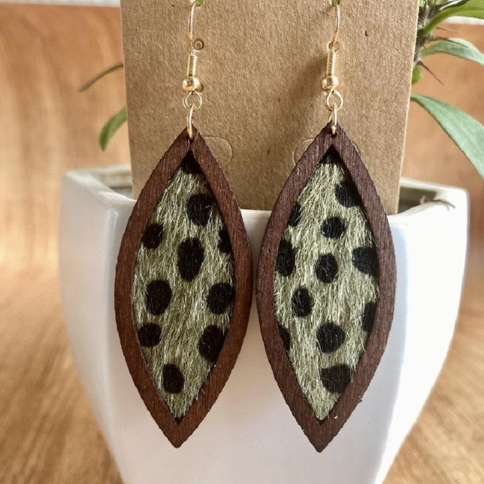 Simple Leopard Print Western Leather Women's Earrings