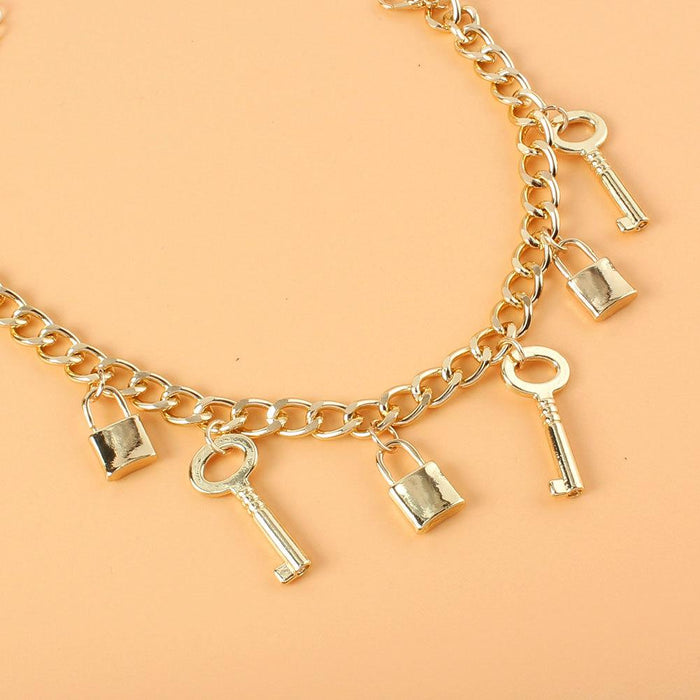 Alloy Lock Pendant Multi-layer Foot Chain Female Foot Decoration