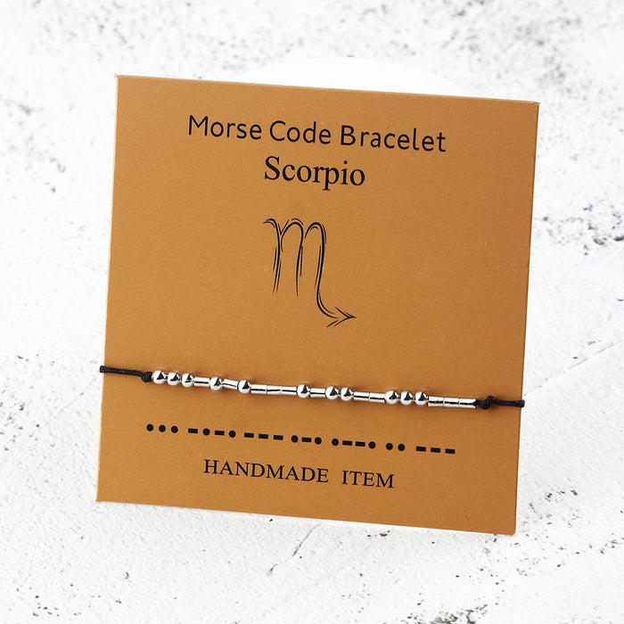 Twelve Constellations Morse Code Bracelet With Card