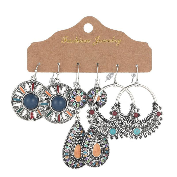 3 pairs/set Earrings Bohemian Style Jewelry X0X36215