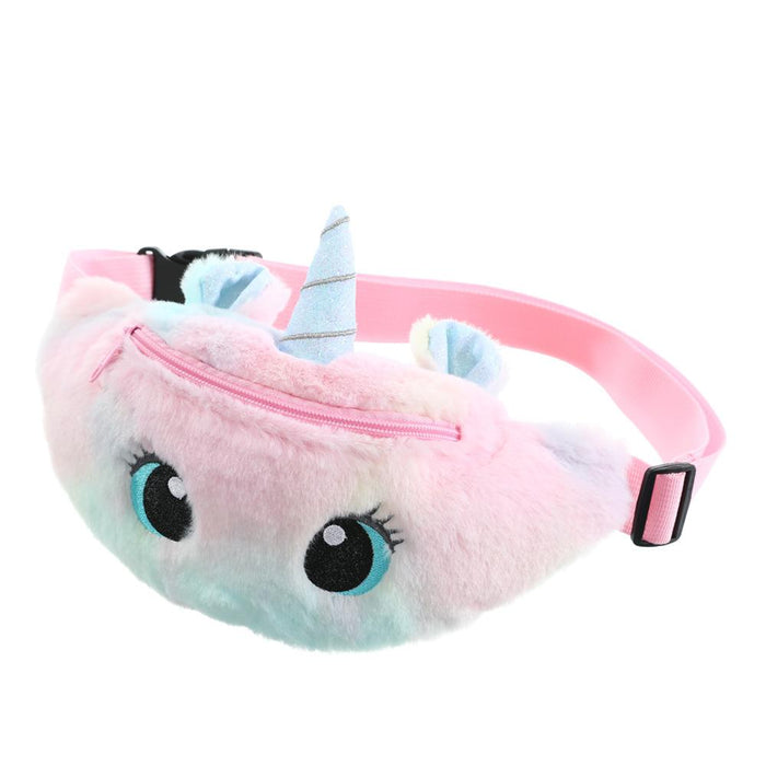 Unicorn Cartoon Plush Shoulder Bag | Purse For Girl
