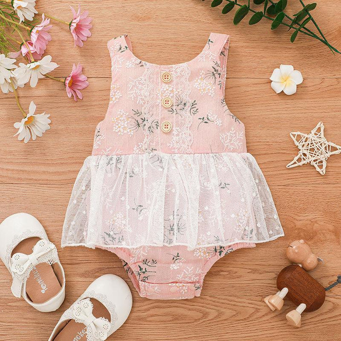Summer Baby Girl Lace Flower Jumpsuit