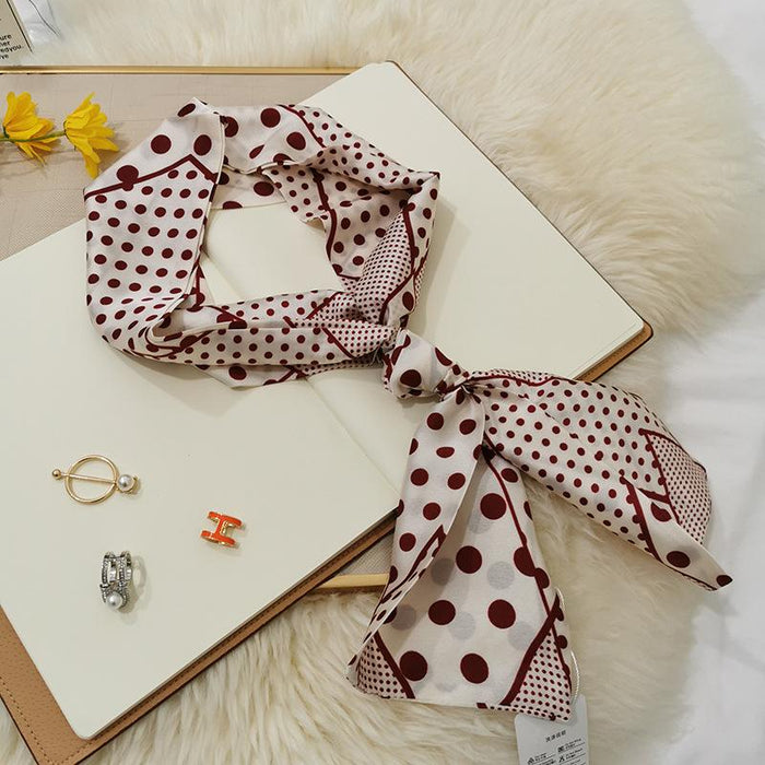 Imitation  scarf thin narrow strip leopard pattern simple waist chain scarf