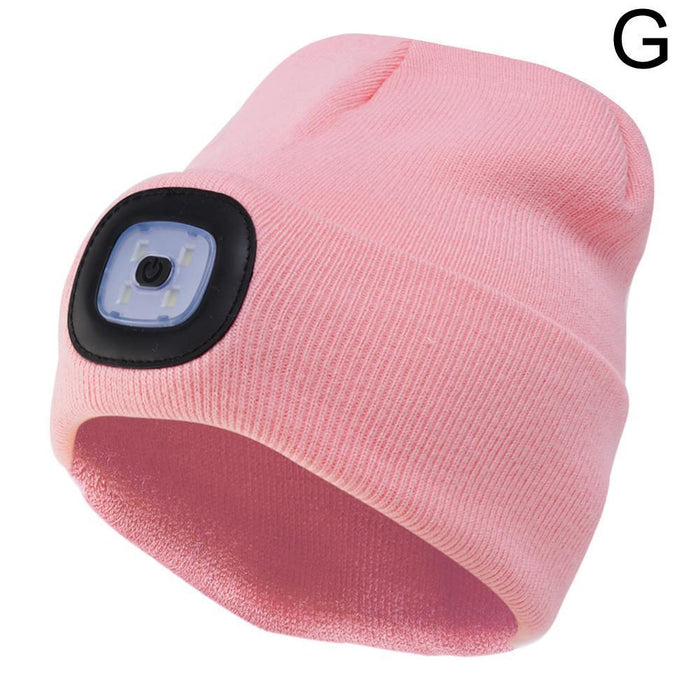Rechargeable Usb Led Light Keep Warm Beanie