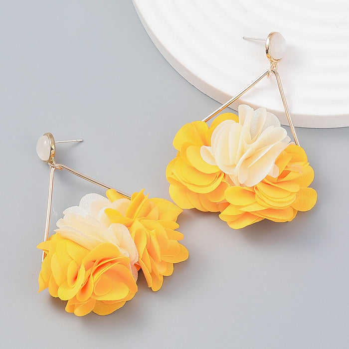 Women's Fashion Multilayer Braided Geometric Floral Earrings