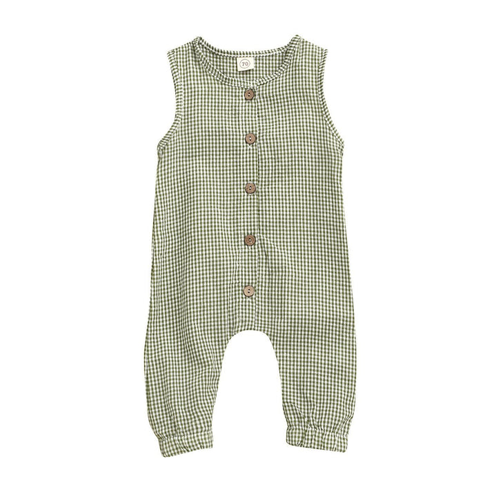 Sleeveless striped single breasted Khaki